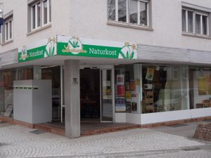 outsite the store at Naturkost Lowenzahn in Metzingen
