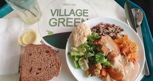 Great vegan lunch at Village Green in Jerusalem