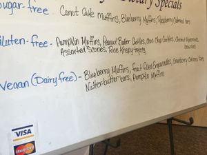 Menu board
 at Pure Decadence Pastries  in Salem