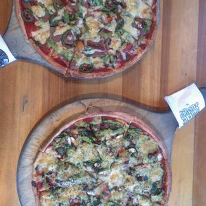 vegan pizza options with vegan cheese  at Hell Pizza in Queenstown