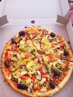 Pride Pizza on GF base at Hell Pizza in Queenstown