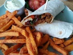 special wrap and sweet potato wrap at Campbell's Canal Cafe in North West London