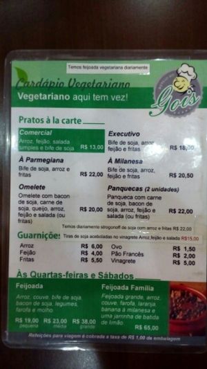 Menu 2 at Boteco do Gois in Sao Paulo