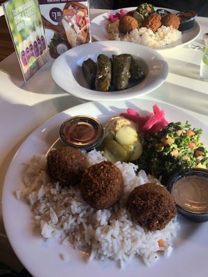 Falafel plate and grape leaves  at Mezza Lebanese Kitchen - Downtown in Halifax