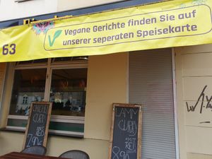 Separate vegan menu advertised :) at Ajanta in Berlin