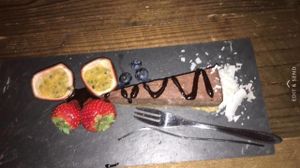 Eat at souls "LIKE YOU GIVE A FORK" (quote from their website http://www.soulscph.dk/) The Raw Chocolate Cake, Very tastefull indeed1 at Souls in Copenhagen