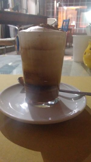 Barraquito, a delicious coffee liquor drink, a Tenerife special! at Fuori di Zucca in Tenerife