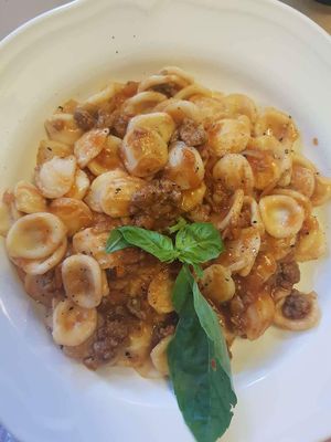 Vegan bolognese pasta at Fuori di Zucca in Tenerife