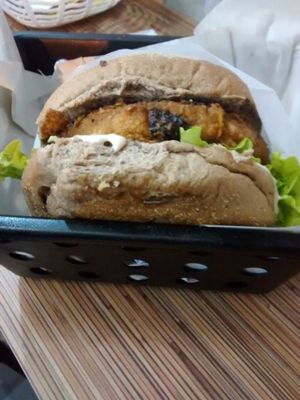 excellent hamburger at Salad Days in Sao Paulo