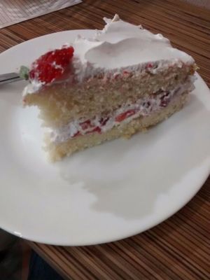 vegan cake at Salad Days in Sao Paulo