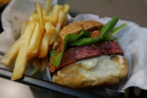 Beetroot-chickpeas Burger at Salad Days in Sao Paulo