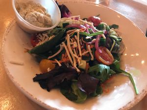 House salad with Vegan Ranch dressing at Hops and Fire in Greenwood