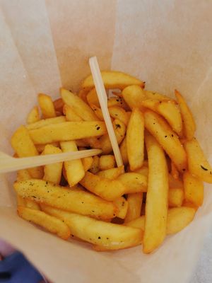 Fries at FalafeLand in Santorini
