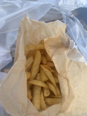 Good hot fries  at FalafeLand in Santorini