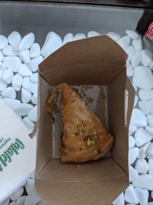 Vegan baklava! at FalafeLand in Santorini