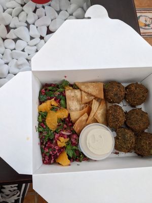 Box at FalafeLand in Santorini