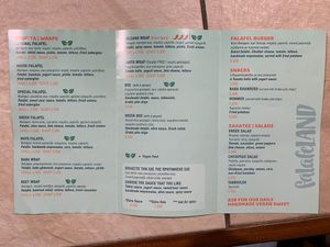 Menù at FalafeLand in Santorini