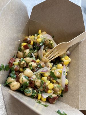 Chickpea salad at FalafeLand in Santorini