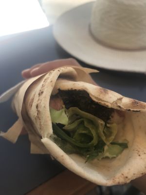 Normal small falafel pita   at FalafeLand in Santorini