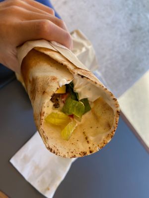 Mayo Wrap (vegan) at FalafeLand in Santorini
