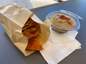 Baba Ghaboush with Pita Chips at FalafeLand in Santorini