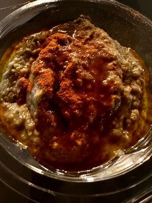 Amazing bubbaganoush  at FalafeLand in Santorini