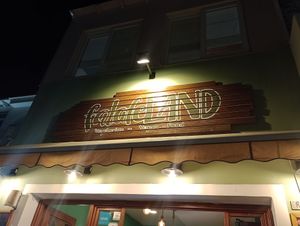 Outside at FalafeLand in Santorini