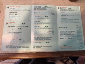 Menu  at FalafeLand in Santorini