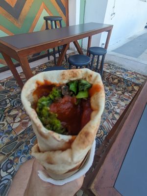 Volcano falafel at FalafeLand in Santorini