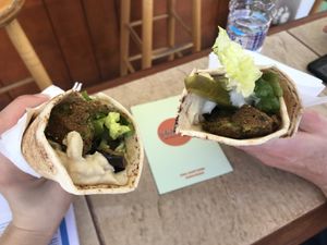 House Falafel Wrap at FalafeLand in Santorini