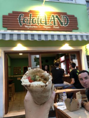 Yum! at FalafeLand in Santorini