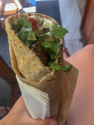 So good. Small size is more than enough! at FalafeLand in Santorini