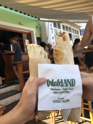 Wraps at FalafeLand in Santorini