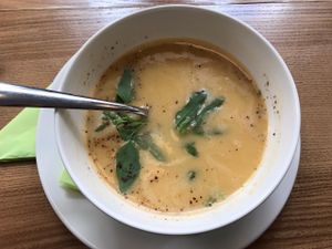 Vegetable soup -- included in the brunch. at The Beginnings - Kr.Barona Iela in Riga