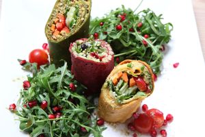 Healthy vegan wraps at The Beginnings - Kr.Barona Iela in Riga