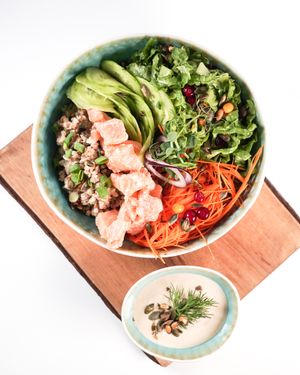 Nordic poke bowl at The Beginnings - Kr.Barona Iela in Riga