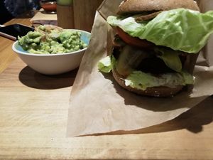 The Beyond Meat burger and guacamole at The Beginnings - Kr.Barona Iela in Riga