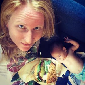 Vegan born girl and vegan breastfeeding mommy  at The Beginnings - Kr.Barona Iela in Riga