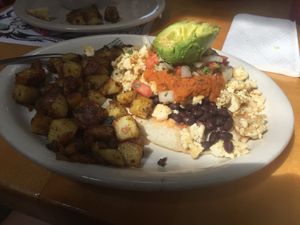 Heuvos Rancheros - vegan at Crow's Nest in Kalamazoo