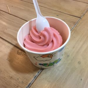 strawberry soft-serve icecream  at Healthy Farm - Tran Hung Dao District 1 in Ho Chi Minh City
