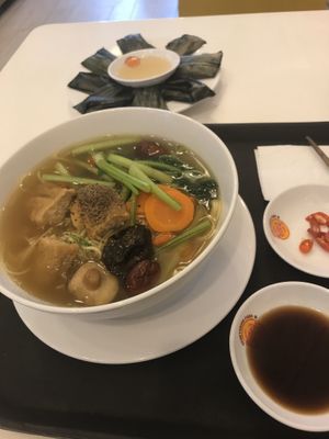 Duck noodle soup & dumplings  at Healthy Farm - Tran Hung Dao District 1 in Ho Chi Minh City