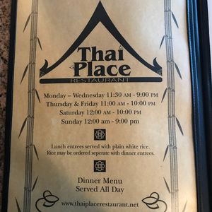 Hours at The Thai Place in Sturbridge
