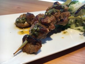 seitan skewer  at El Maderal in Barcelona