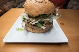 Vegan burger! at El Maderal in Barcelona