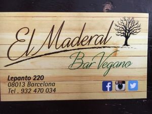 Business card  at El Maderal in Barcelona