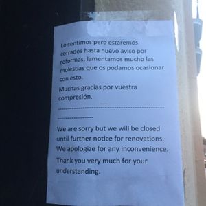 closed until further notice at El Maderal in Barcelona