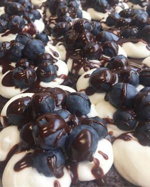 Blueberry brownies at Cafe & Bakery Mimosa in Tampere