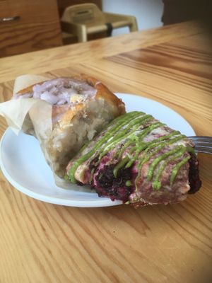 Cinnamon roll and scone at Gluten Free Gem in Portland