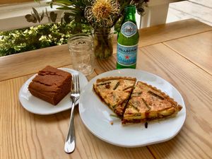 Pumpkin bar and vegan asparagus tarts at Gluten Free Gem in Portland