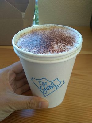 Mocha with oat milk at Gluten Free Gem in Portland